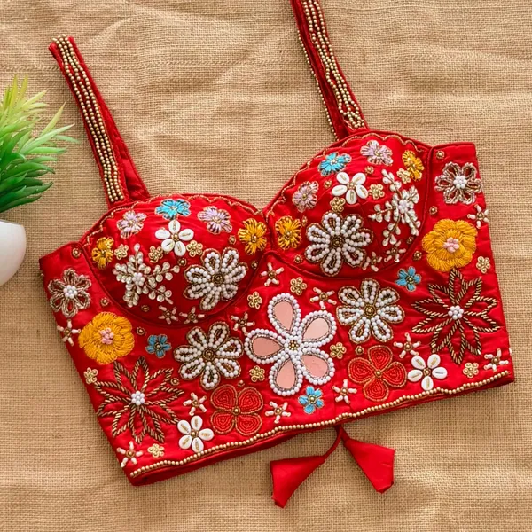Pure_Silk_Sleeveless_Blouse_-_Handcrafted_Mirror_&_Heavy_Thread_Work