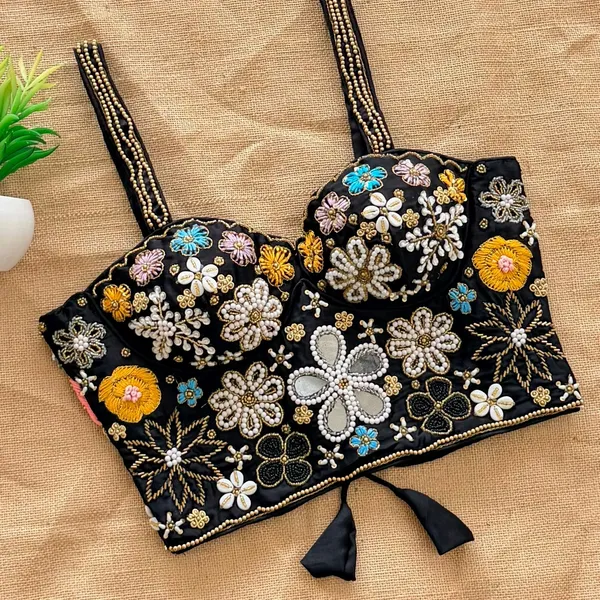 Pure_Silk_Sleeveless_Blouse_-_Handcrafted_Mirror_&_Heavy_Thread_Work