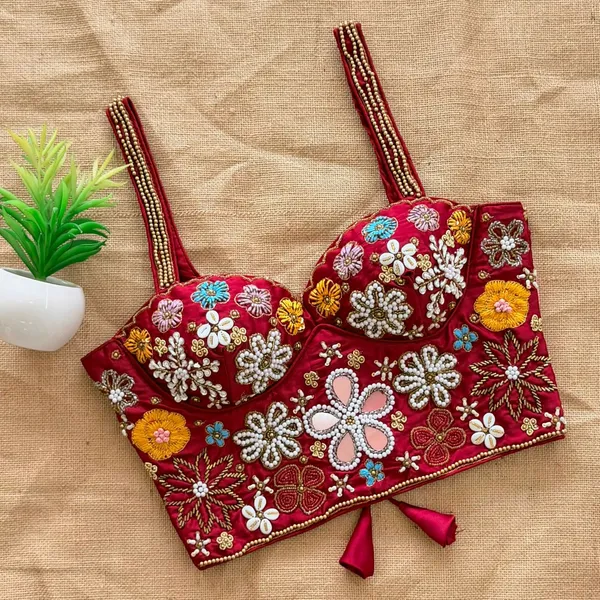 Pure_Silk_Sleeveless_Blouse_-_Handcrafted_Mirror_&_Heavy_Thread_Work