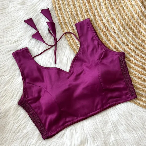 Pure_Soft_Silk_Readymade_Saree_Blouse_with_Elastic_Fitting