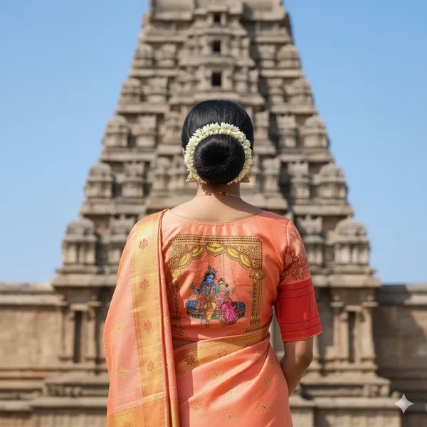 Radha_Krishna_Printed_Bangalore_Silk_Blouse_With_Antique_Work