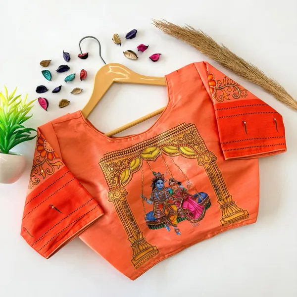 Radha_Krishna_Printed_Bangalore_Silk_Blouse_With_Antique_Work