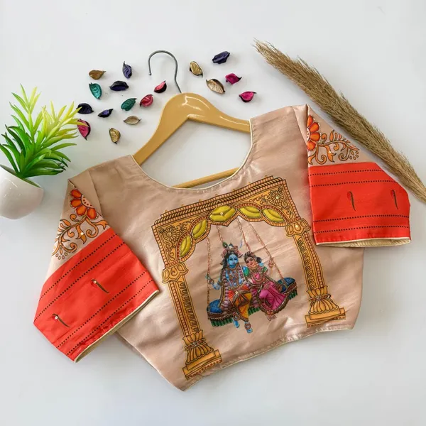 Radha_Krishna_Printed_Bangalore_Silk_Blouse_With_Antique_Work