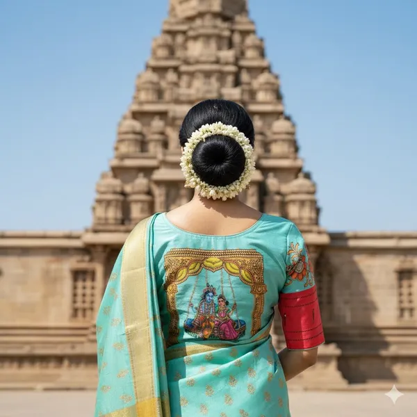 Radha_Krishna_Printed_Bangalore_Silk_Blouse_With_Antique_Work