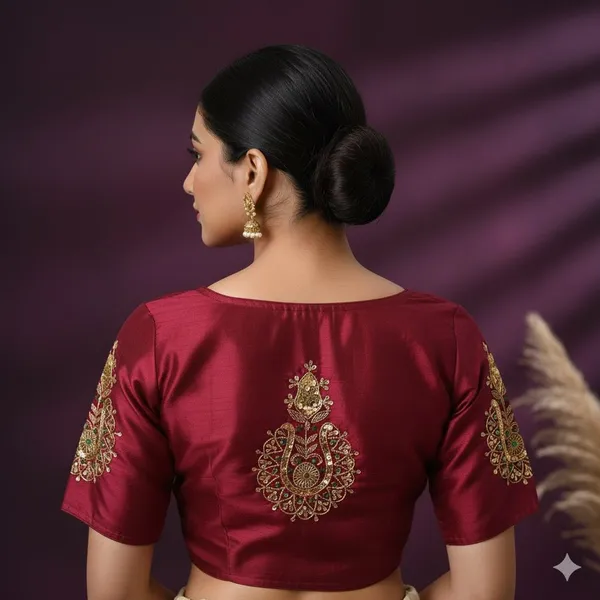 Pista_Silk_Readymade_Blouse_Handwork_Sequin_Design