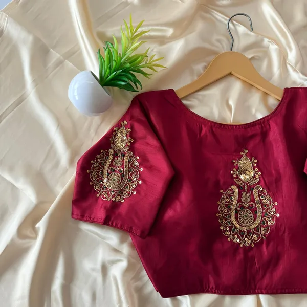 Pista_Silk_Readymade_Blouse_Handwork_Sequin_Design
