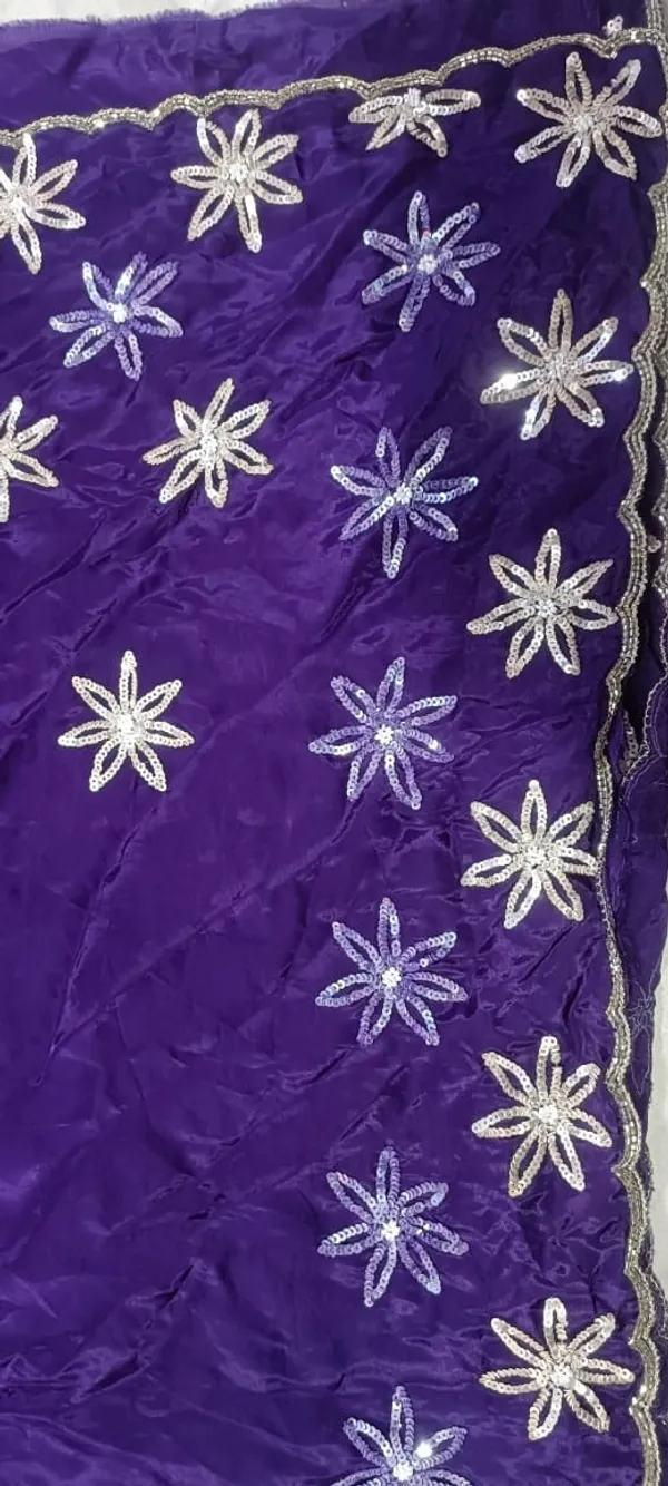 Purple_Georgette_Embroidered_Star_Pattern_Saree_For_Women