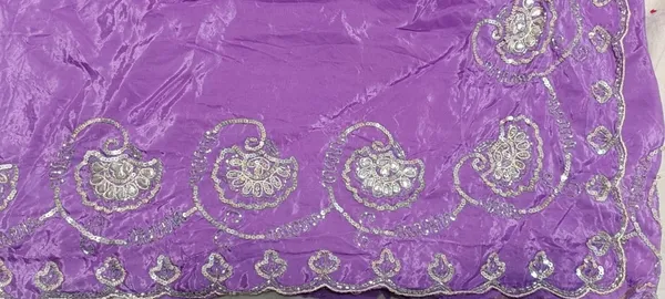 Purple_Georgette_Embroidered_Saree_With_Sequin_Border_For_Women