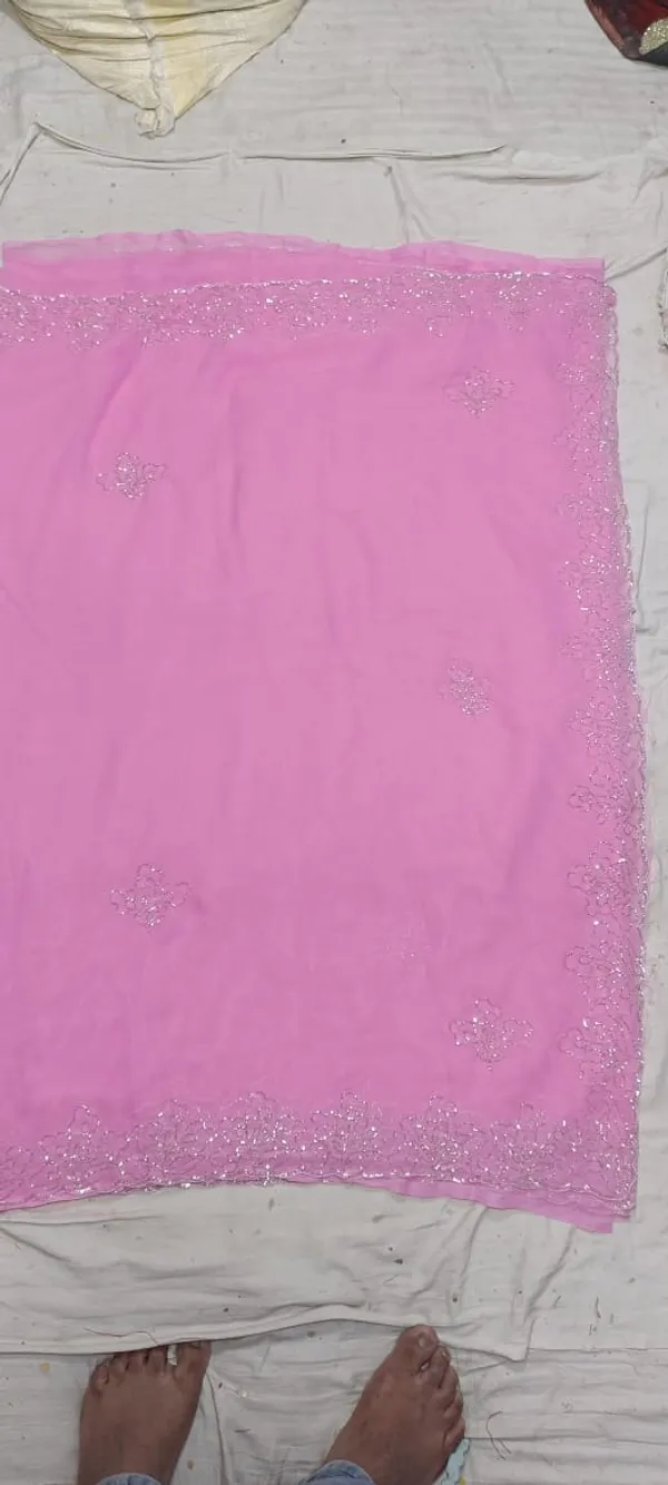 Pink_Organza_Embroidered_Saree_With_Sequin_Border_For_Women