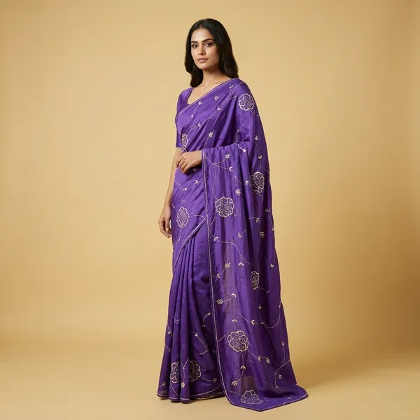 Purple_Embroidered_Floral_Saree_With_Sequin_Work_For_Women