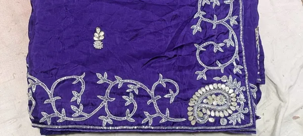 Purple_Silk_Blend_Embroidered_Saree_With_Silver_Zari_Work_For_Women