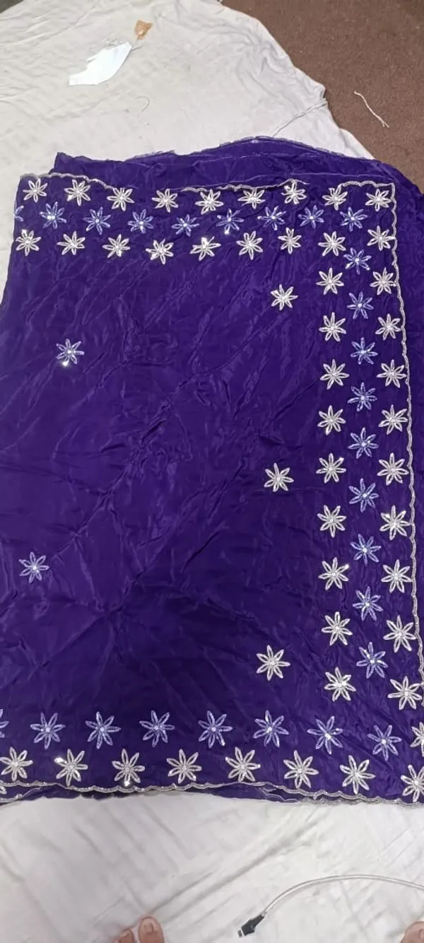Purple_Georgette_Embroidered_Star_Pattern_Saree_For_Women
