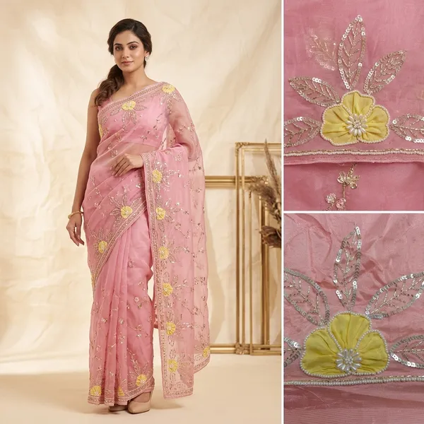 Pink_Organza_Floral_Embroidered_Sequin_Saree_For_Women