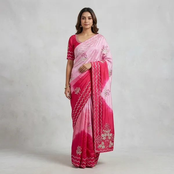 Pink_Embroidered_Fabric_Saree_For_Women