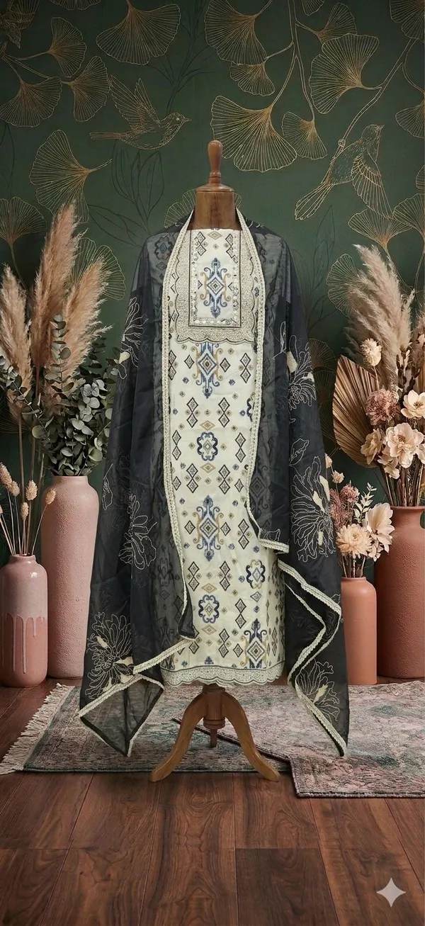 Off_White_Cotton_Embroidered_Unstitched_Suit_Set_For_Women