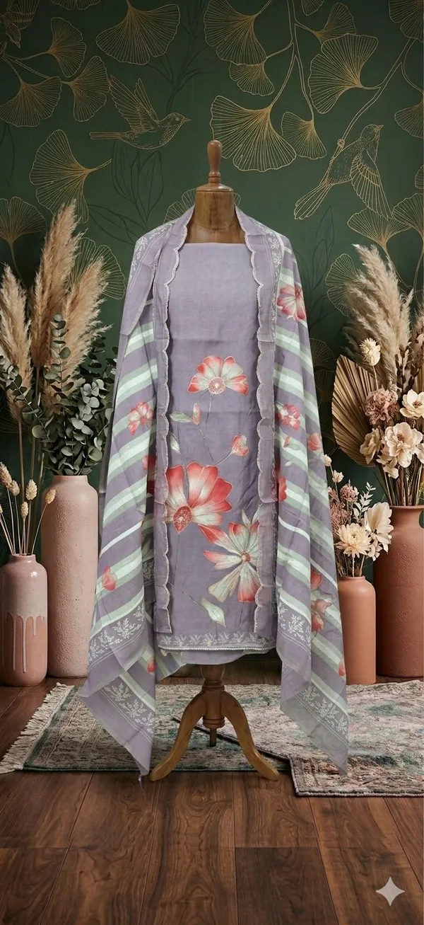 Lavender_Muslin_Cotton_Floral_Print_Unstitched_Suit_Set_For_Women