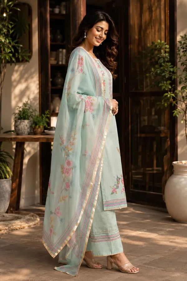 Mint_Green_Shimmer_Maheshwari_Embroidered_Unstitched_Suit_Set_For_Women
