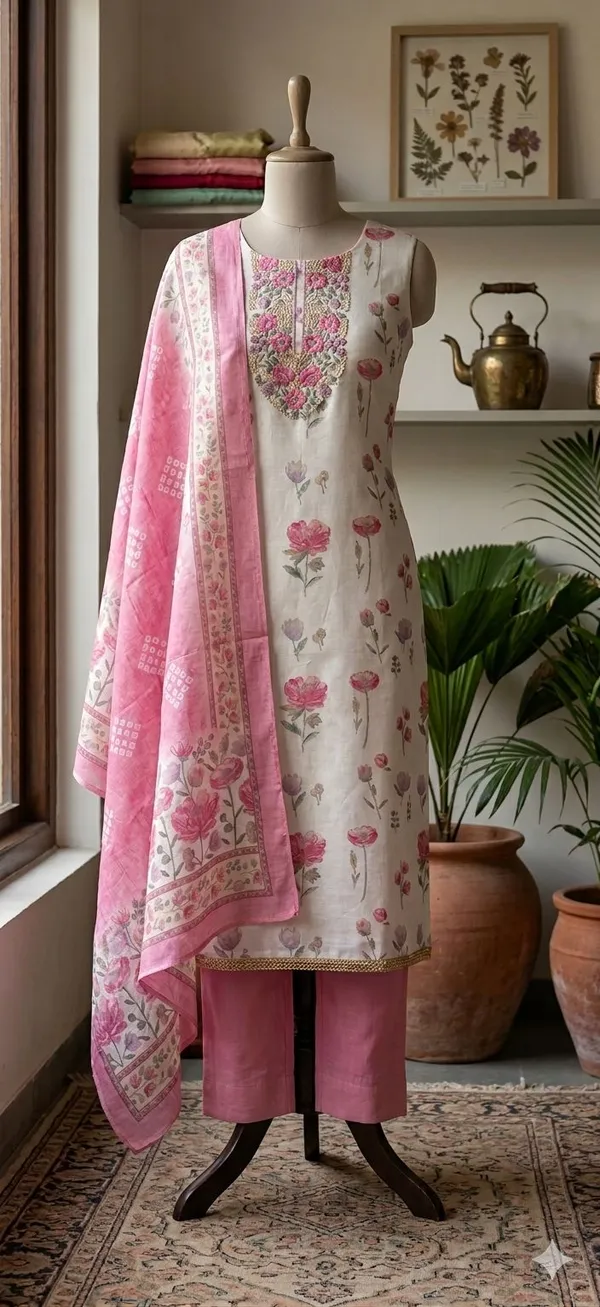 Pink_Modal_Cotton_Floral_Print_Unstitched_Suit_Set_For_Women