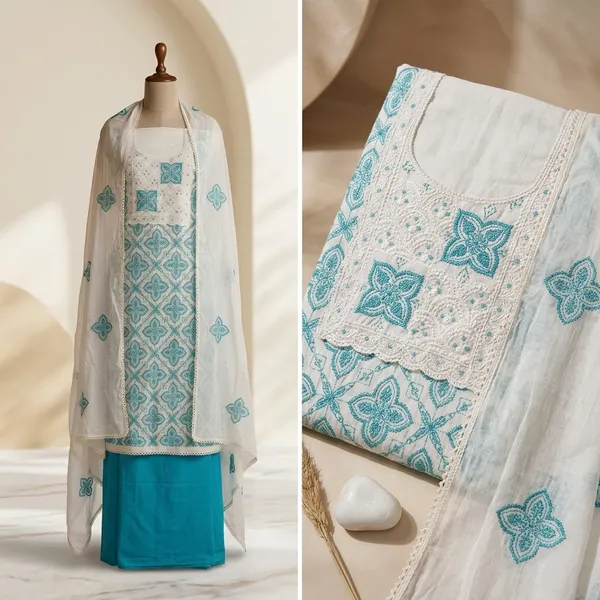 White_Khadi_Cotton_Geometric_Embroidered_Unstitched_Suit_Set_For_Women