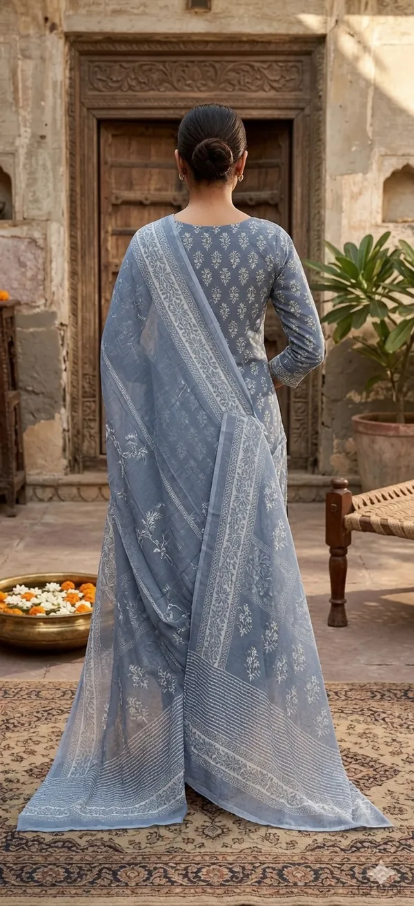 Blue_Glace_Cotton_Floral_Print_Unstitched_Suit_For_Women