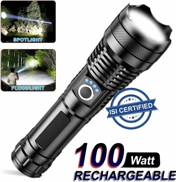 376_Rechargeable_Metal_LED_Torch_with_Zoom_and_6_Light_Modes_Torch_(Black,_16_cm,_Rechargeable)
