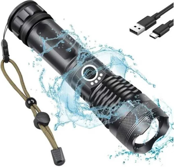 376_Rechargeable_Super_Bright_Torch_High_Power_Flashlight_For_Camping_Outdoor_Torch_(Black,_18_cm,_Rechargeable)