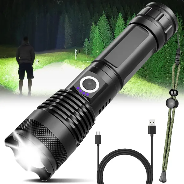 376_Torch,_High_Power_Rechargeable_LED_Torch_Light,_Long_Range_Flashlight_Torch_(Black,_16_cm,_Rechargeable)