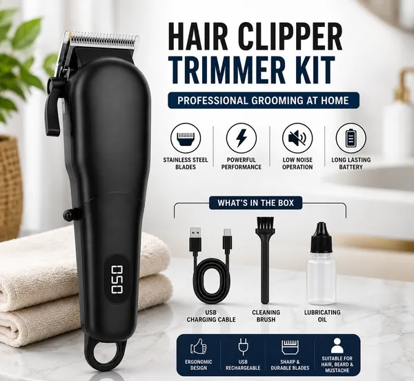 798_Cordless_Hair_Cutting_Machine_with_Carbon_Steel_Blades_Rechargeable_Trimmer_240_min__Runtime_4_Length_Settings_(Black)
