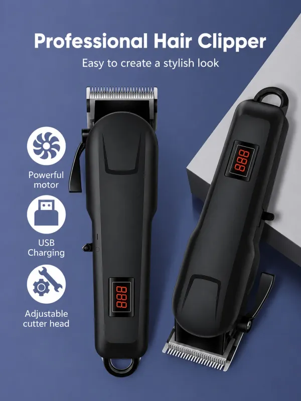 798_Rechargeable_Hair_&_Beard_Trimmer_|_Precision_Carbon_Steel_Trimmer_240_min__Runtime_4_Length_Settings_(Black)