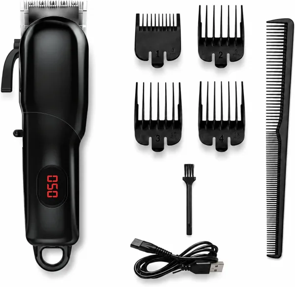 798_Rechargeable_Hair_&_Beard_Trimmer_|_Precision_Carbon_Steel_Trimmer_240_min__Runtime_5_Length_Settings_(Black)