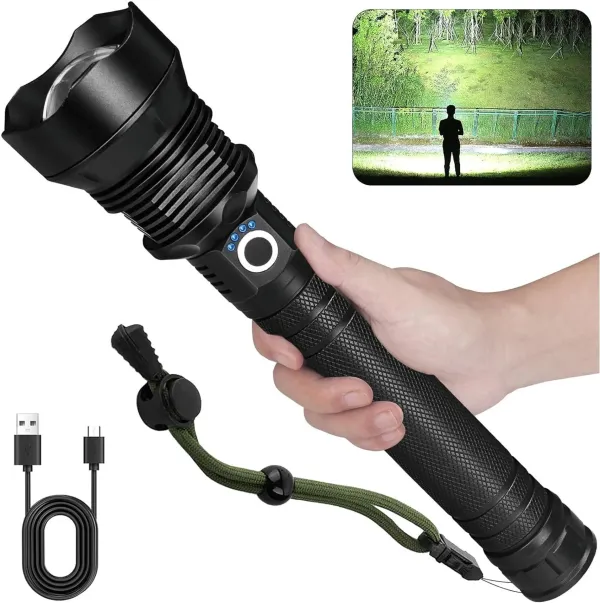 High_Lumens_Rechargeable_LED_Torch_with_Adjustable_Zoom_Focus