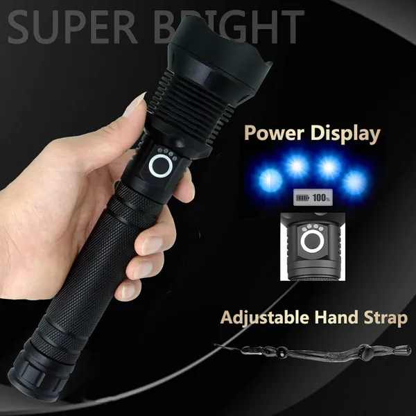 High_Lumens_Rechargeable_LED_Torch_with_Adjustable_Zoom_Focus