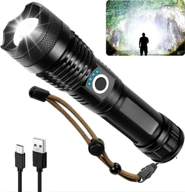 Super_Bright_Rechargeable_LED_Flashlight_Torch_|_USB_Charging_|_Zoom_Focus_|_5_Light_Modes_|_Portable_Emergency_Torch_for_Home,_Camping_&_Outdoor_Use