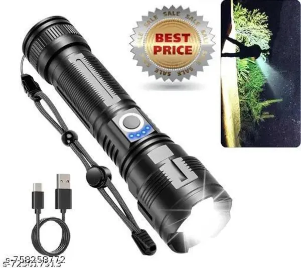 Super_Bright_Rechargeable_LED_Flashlight_Torch_with_USB_Charging_|_5_Lighting_Modes_|_Zoom_Focus_|_Waterproof_Metal_Body_|_Long_Battery_Backup_|_Emergency_&_Outdoor_Use