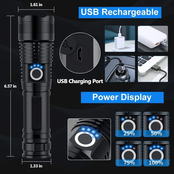 Super_Bright_Rechargeable_LED_Flashlight_Torch_with_USB_Charging_|_5_Lighting_Modes_|_Zoom_Focus_|_Waterproof_Metal_Body_|_Long_Battery_Backup_|_Emergency_&_Outdoor_Use
