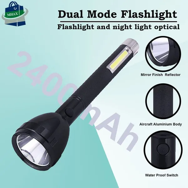 2_Mode_Power_Full_Led_Rechargeable_Long_Range_Torch_Up_To_1_Km_With_5_W_And_3_W_6_Hrs