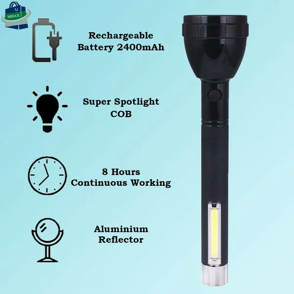 2_Mode_Power_Full_Led_Rechargeable_Long_Range_Torch_Up_To_1_Km_With_5_W_And_3_W_6_Hrs