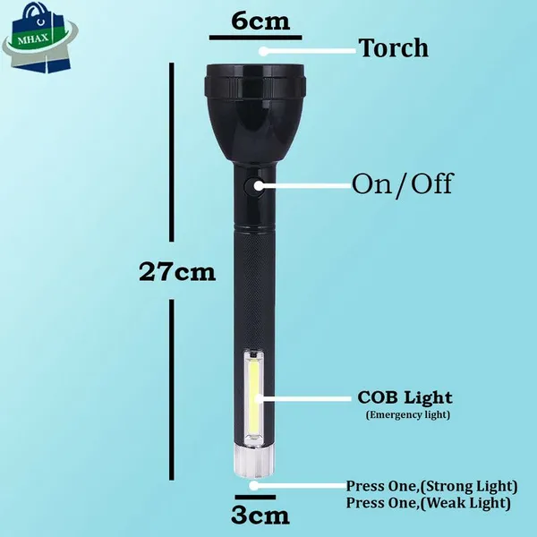 2_Mode_Powerfull_Led_Rechargeable_Long_Range_Torch_Up_To_1_Km_With_Backlight_6_Hrs