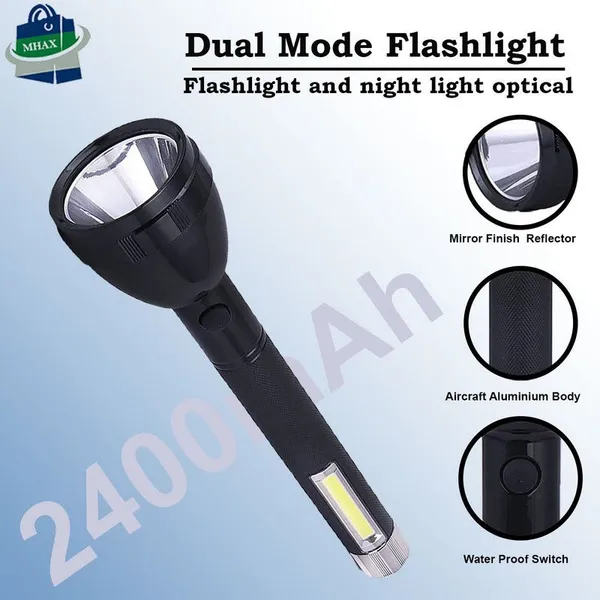 2_Mode_Powerfull_Led_Rechargeable_Long_Range_Torch_Up_To_1_Km_With_5_W_And_3_W_6_Hrs