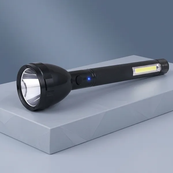 2_Mode_Powerfull_Led_Rechargeable_Long_Range_Torch_Up_To_1_Km_With_Backlight_6_Hrs