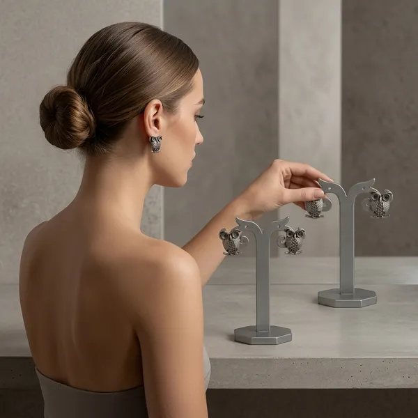 Grey_Metal_T-Bar_Owl_Motif_Earring_Display_Stand_-_Pack_of_2_(Anti-Tarnish)