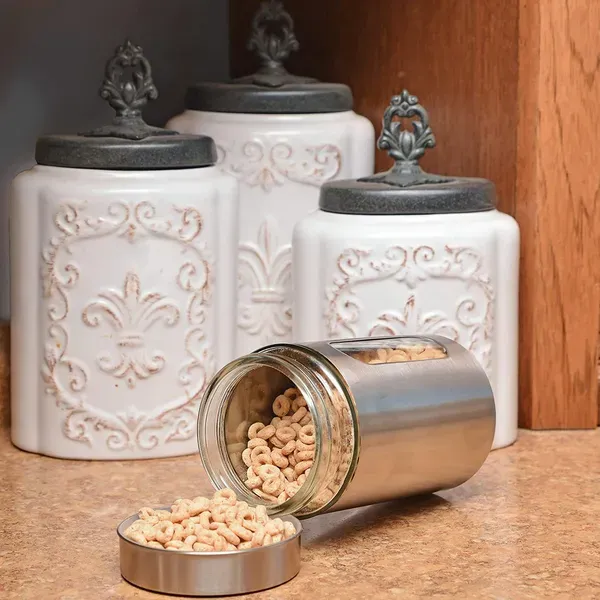 1000ML_Stainless_Steel_Canister_Glass_jar_Pack_of_2_V_Lid,_Premium_Pantry_Organizers_Containers_Perfect_Kitchen_Storage_For_Canning