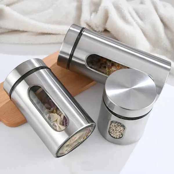 1000ML_Stainless_Steel_Canister_Glass_jar_Pack_of_2_V_Lid,_Premium_Pantry_Organizers_Containers_Perfect_Kitchen_Storage_For_Canning