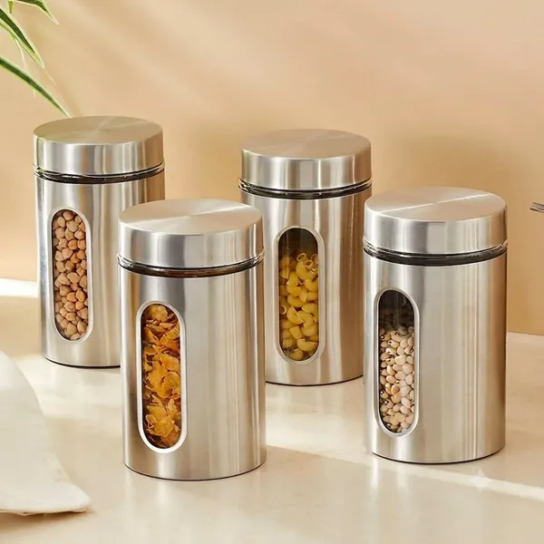 1000ML__Stainless_Steel_Canister_Glass_Jar_Pack_of_4_Premium_Pantry_Organizers_Containers_Perfect_Kitchen_Storage_