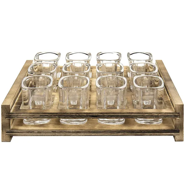 Heavy_Base_Tequila_Shot_Glass_60_Ml_Set_6_Crystal_Square_Shot_Glasses_For_Party_Bar_Vodka__Transparent_Brown_Tray_Not_Include