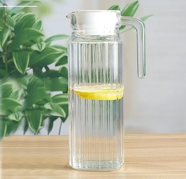 Vilon_Premium_1100ml_Glass_Water_Jug_With_Plastic_Lid_Handle_1_1l_Transparent_Beverage_Carafe_For_Home_Office_Etc_Pitcher_For_Serve_Water_Milk_Juice_Beverage_Chaas_Cocktail_Lining_Jug
