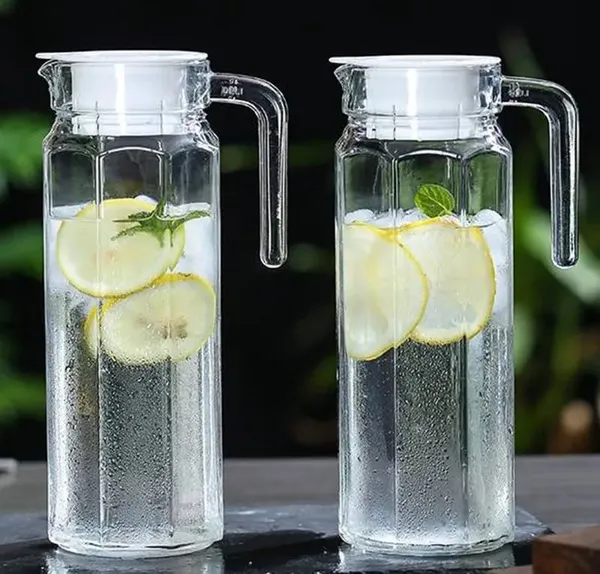 Vilon_Glass_Iced_Drink_Dispensers_With_Spout_And_Tap_Steel_Lid_Cold_Beverage_Dispenser_For_Beer_Water_Cocktails_And_More_Capacity_5_Litres_Clear_Glass_Jug