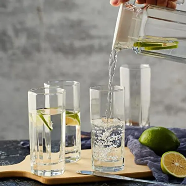 Vilon_Italian_Premium_Round_Wide_Mouth_Glass_Decanter_Set_With_Lid_Glass_Jug_1100ml_1_With_Water_Glass_300ml_6_Water_Jug_Glass_For_Hot_Cold_Water_Coffee_Milk_Juice_Iced_Tea_Transparent_1_Jug_6_Glass