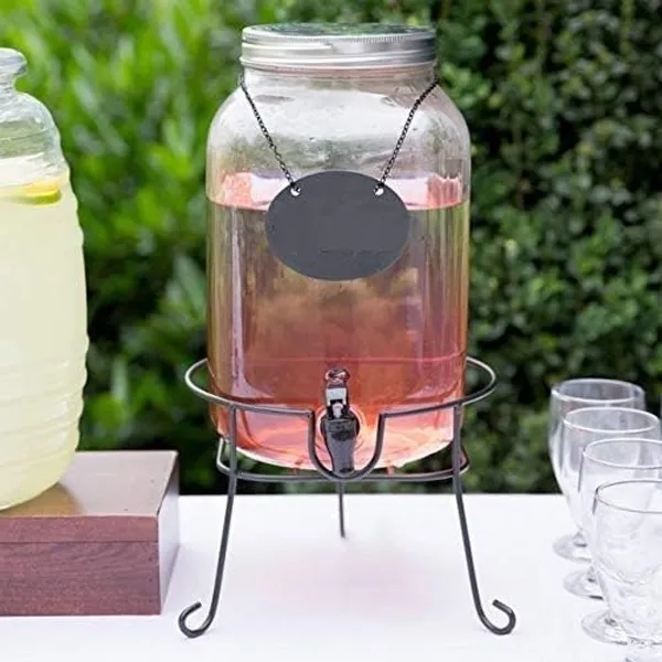 Vilon_Glass_Iced_Drink_Dispensers_With_Stand_Ans_Spout_Tap_Steel_Lid_Cold_Beverage_Dispenser_For_Beer_Water_Cocktails_And_More_Capacity_5_Litres_Clear_5_Litre_Detox_With_Stand