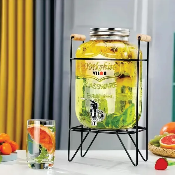 Vilon_5l_Glass_Water_Dispenser_With_Stand_Airtight_Lid_Includes_2_Mason_Jars_For_Detox_Water_Juice_Or_Beer_Perfect_For_Countertop_Tabletop_Use_Holds_5000ml_Each_Ideal_For_Infusing_Flavors
